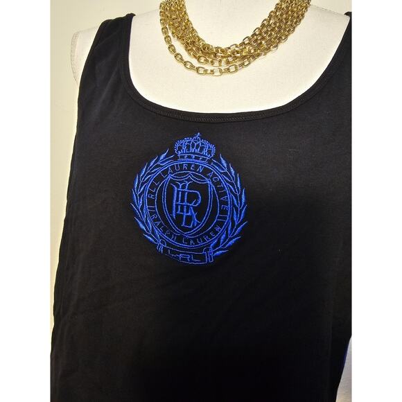 Lauren Active Ralph Lauren Womens XL Tank Top Embroidered Crest Logo Stretch - Picture 2 of 6